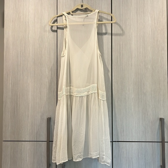 Zara | White Drop Waist Cottagecore Slip Dress | Ivory | Medium - Picture 3 of 13